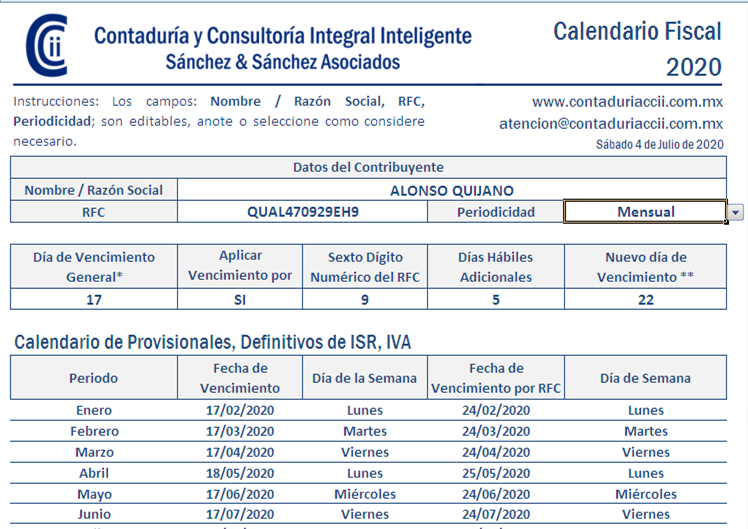 Mi Calendario Fiscal