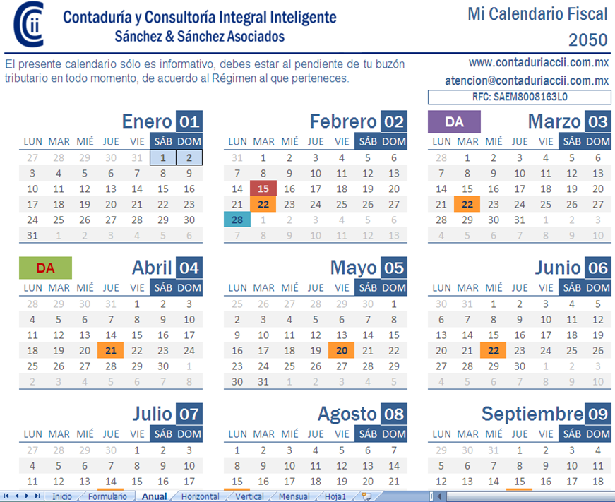 Calendario Fiscal by CCii